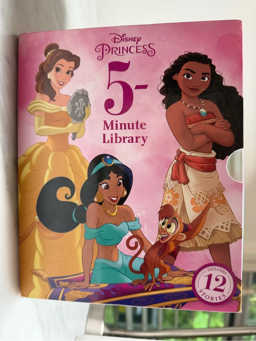 Disney 5 Minute Princess Stories Box Set - 12 Books Pink Hardcover Treasury